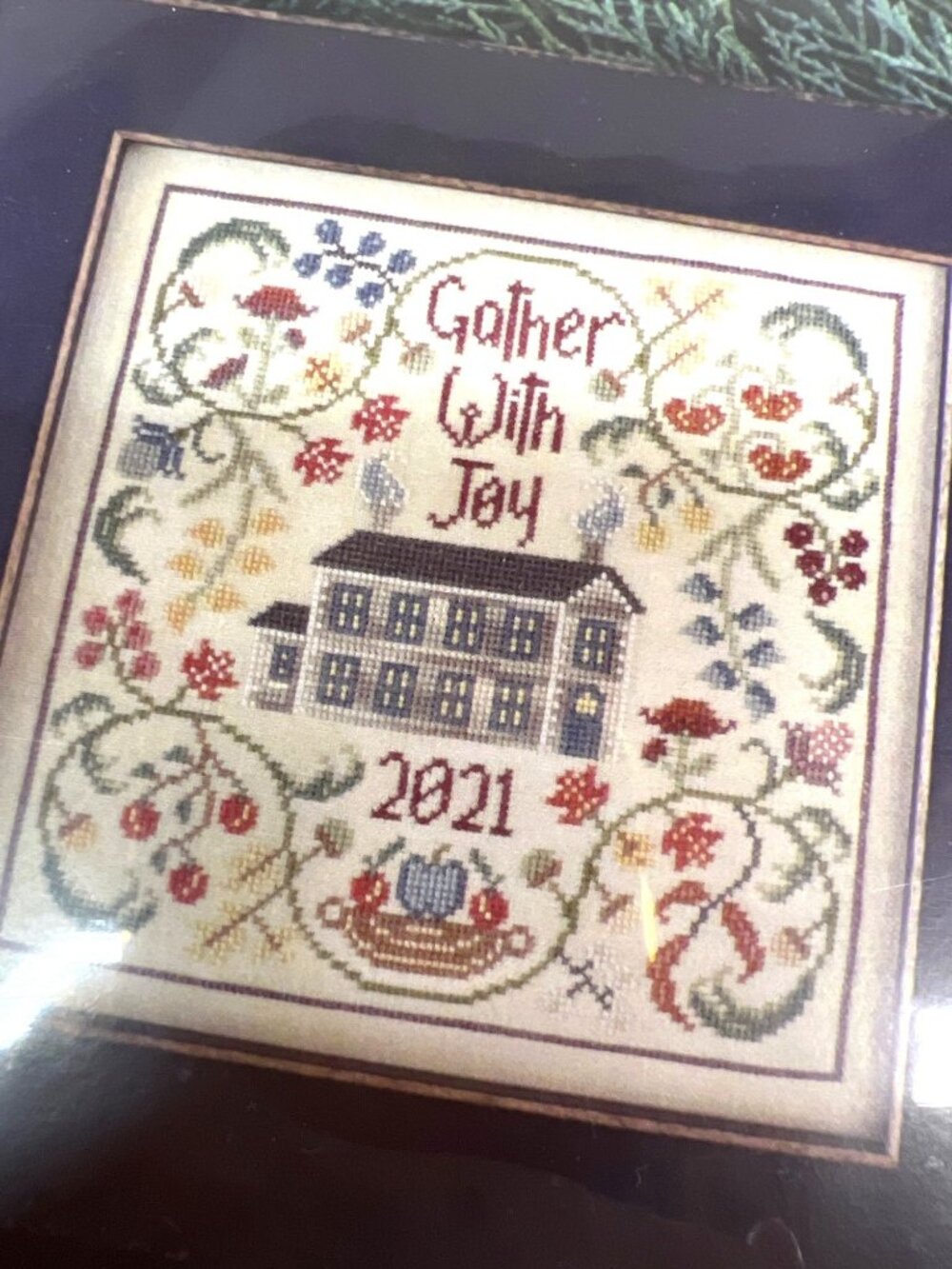 Gather With Joy Cross-Stitch Pattern By The Blue Flower Original Design By Jeann